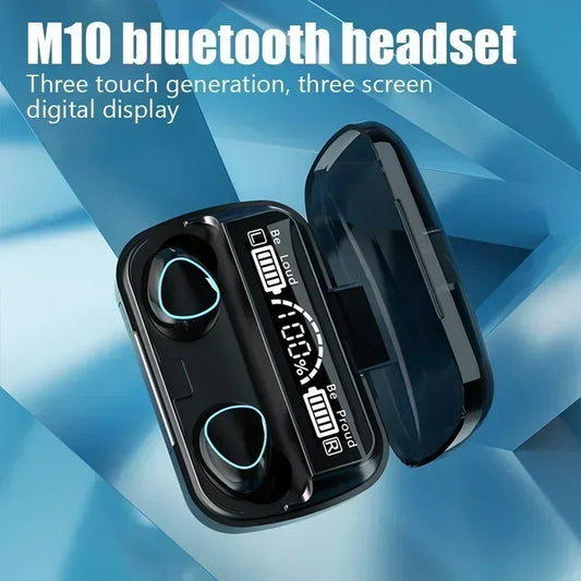 Earphones Handfree Bluetooth LED Dispay Headphones Bluetooth HiFi Stereo Music Wireless Earbuds Waterproof Gaming Headset