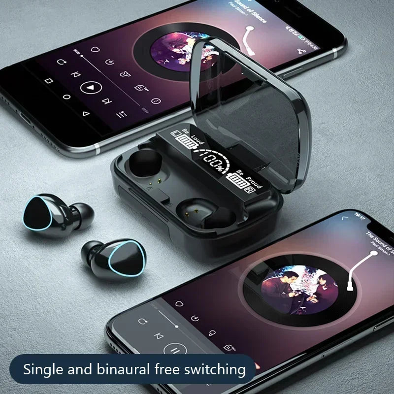 M10 Bluetooth Earphones Handfree LED Dispay Headphones Bluetooth HiFi Stereo Music Wireless Earbuds Waterproof Gaming Headset
