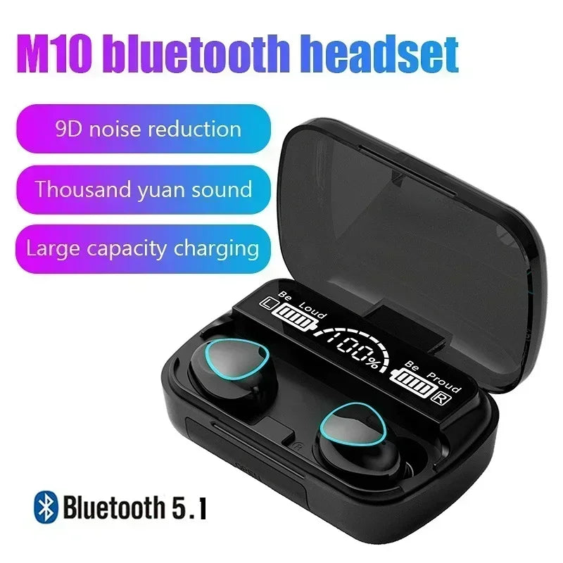 Earphones Handfree Bluetooth LED Dispay Headphones Bluetooth HiFi Stereo Music Wireless Earbuds Waterproof Gaming Headset