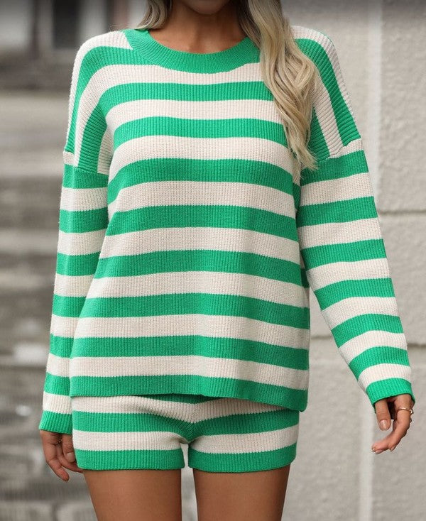 Striped long sleeve 2 piece set