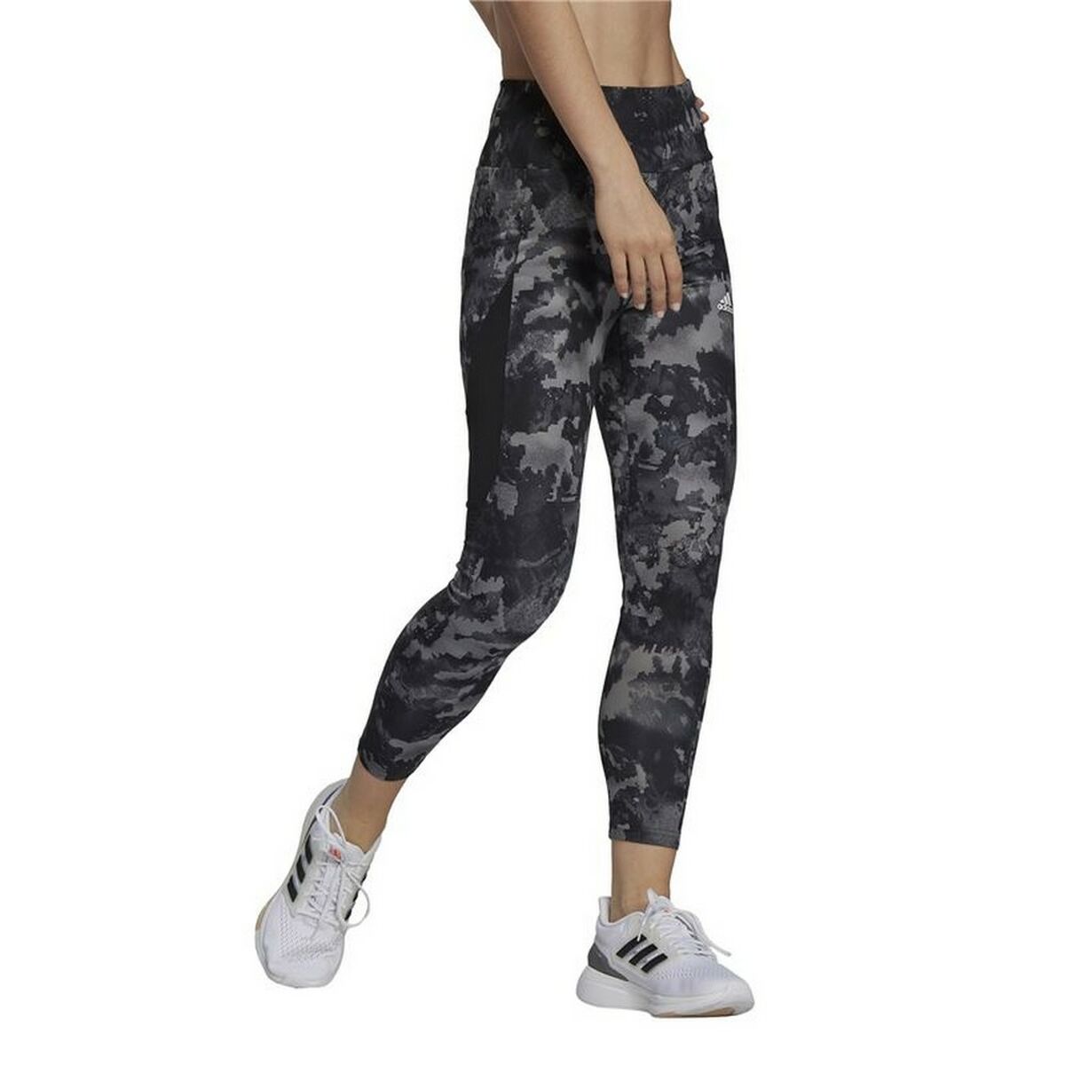 Sport leggings for Women Adidas D2M Print High-Rise Black