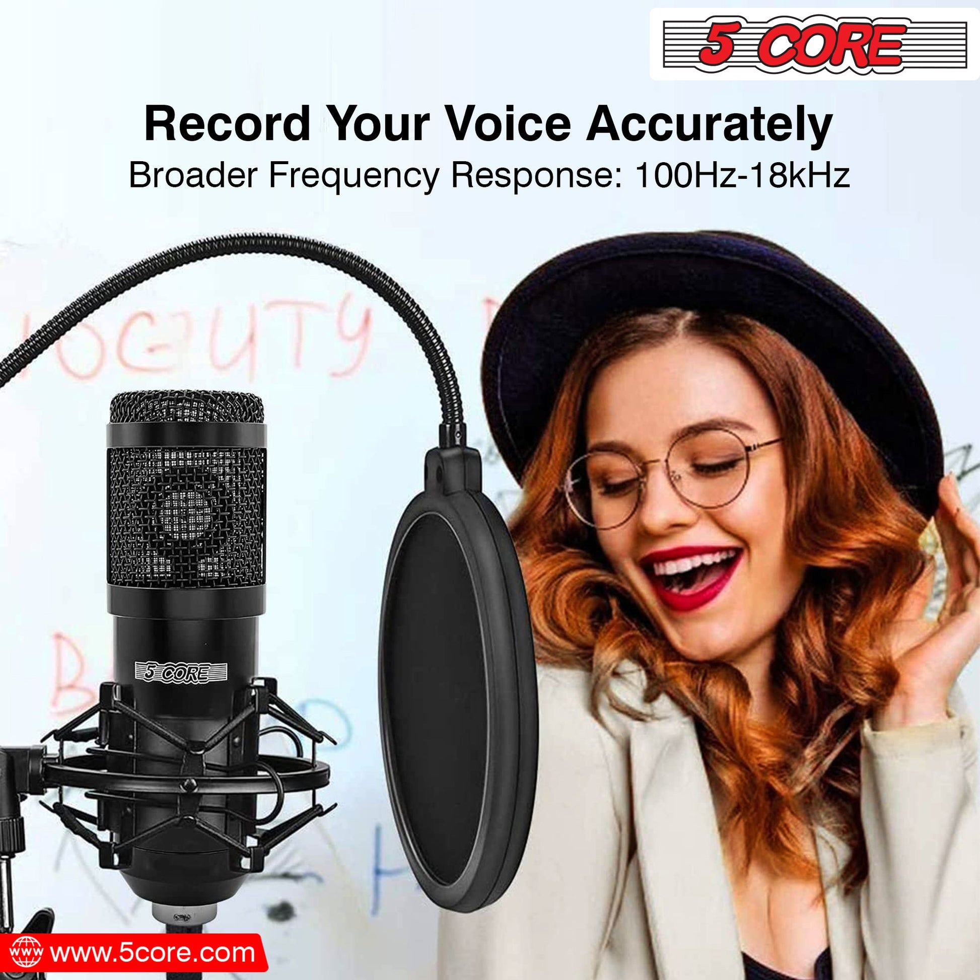 5Core Recording Microphone Podcast Bundle Professional Condenser