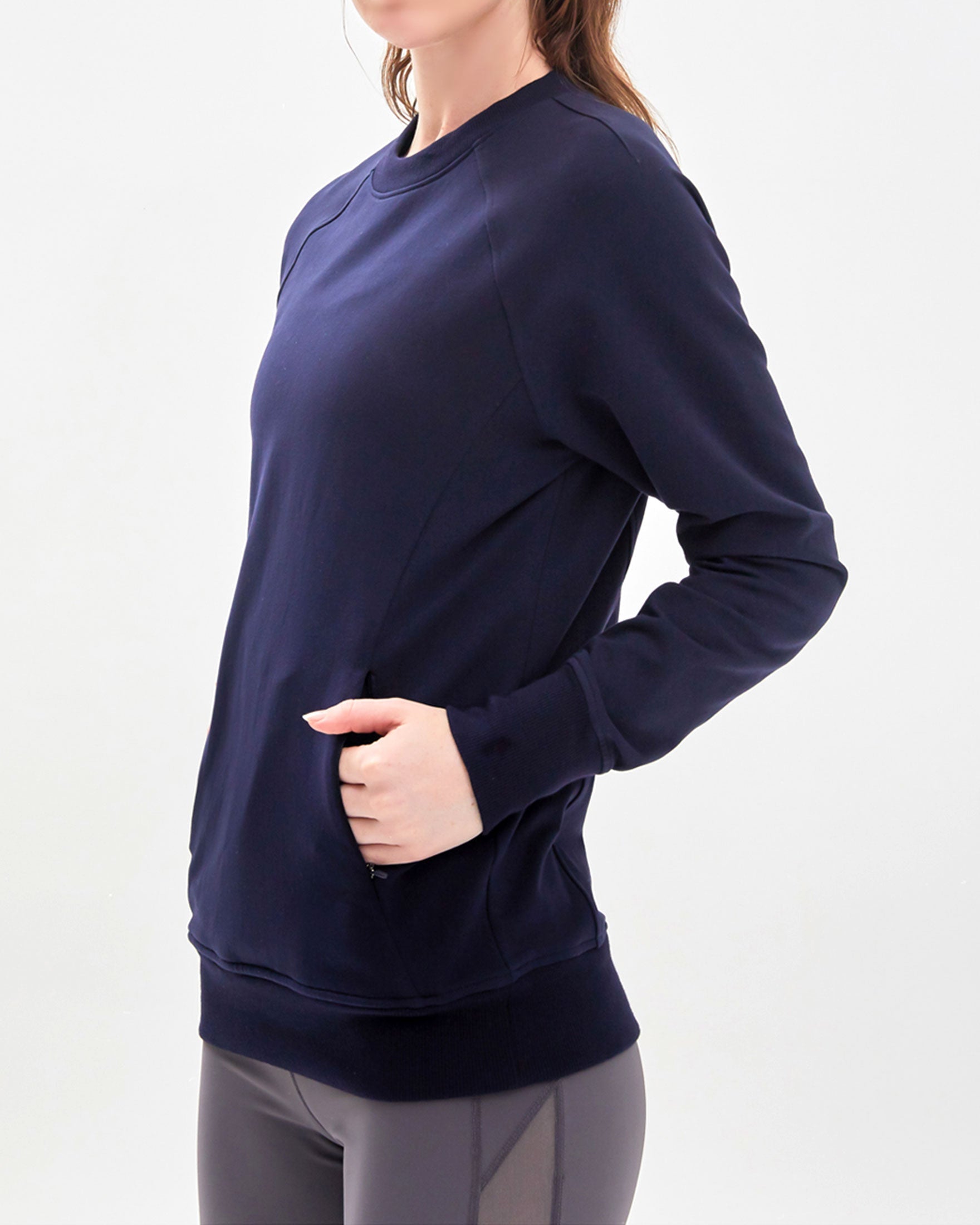 City Zip Slim Crewneck Sweatshirt