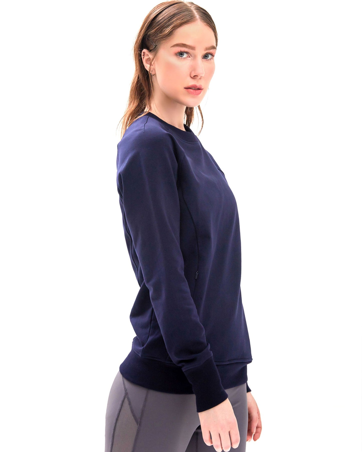 City Zip Slim Crewneck Sweatshirt