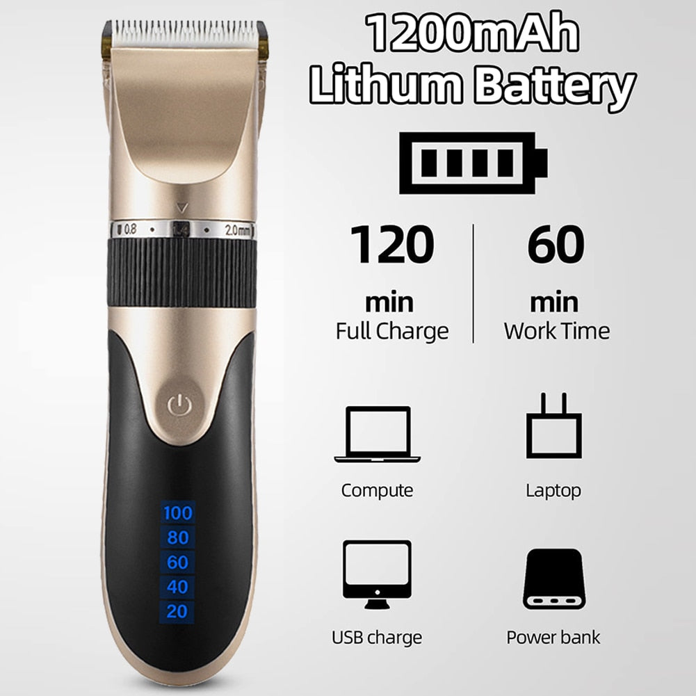 USB Hair Clipper Men Barber Rechargeable Beard Trimmer