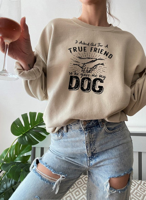 I Asked God For A True Friend Sweat Shirt