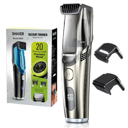 Vacuum Beard Trimmer for Men Adjustable Length with 2 Comb (1-20mm)