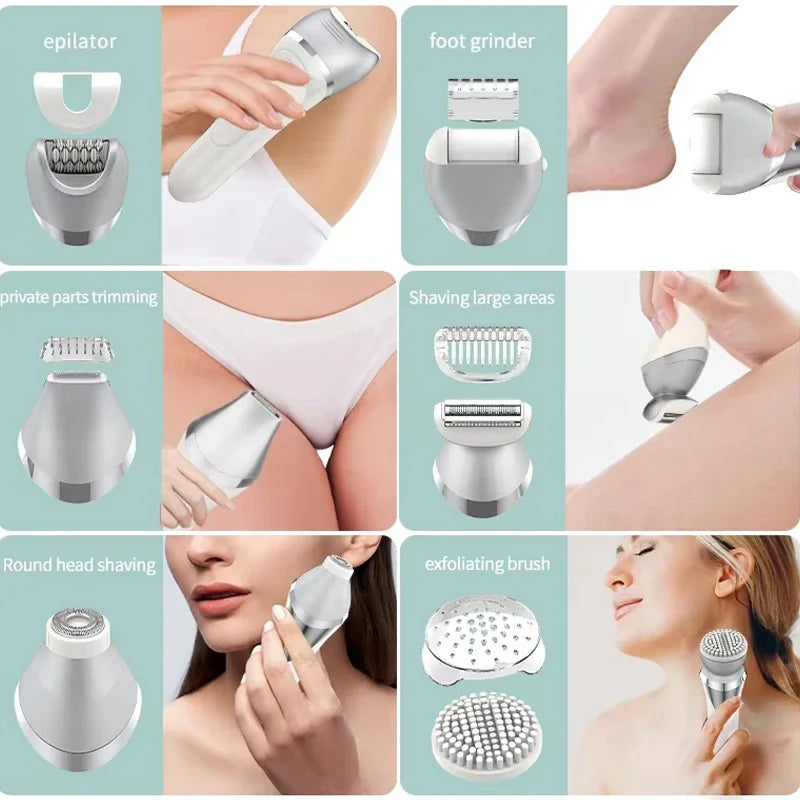 Electric Razor for Women 7 in 1 Painless Wet & Dry Women Shaver for