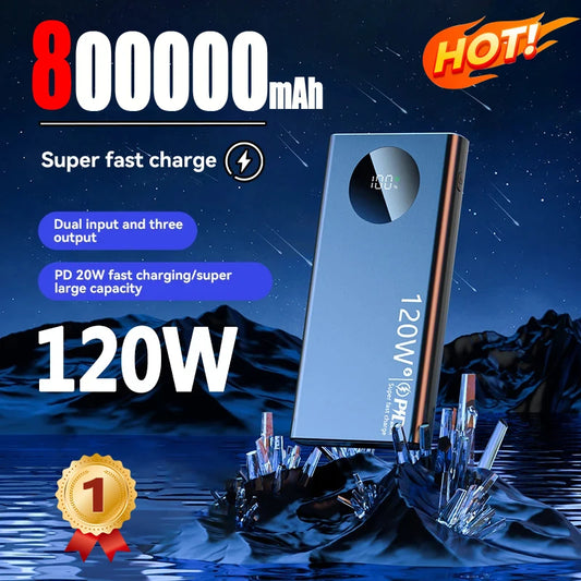 80000mAh High Capacity Power Bank 120W Super Fast Charging Powerbank