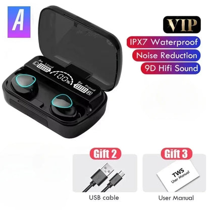 M10 Bluetooth Earphones Handfree LED Dispay Headphones Bluetooth HiFi Stereo Music Wireless Earbuds Waterproof Gaming Headset