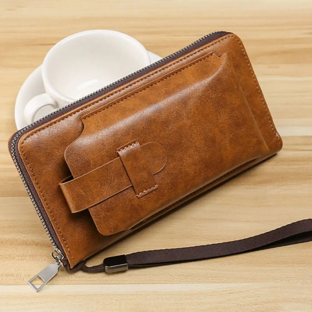 Cowhide Long Wallets Fashion Large Capacity Soft Leather Coin Purse