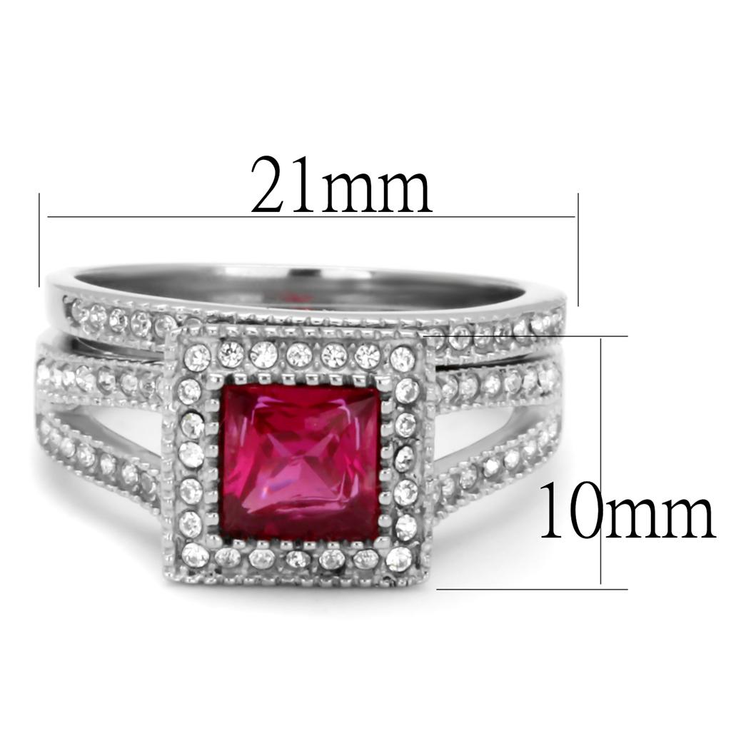 Women Stainless Steel Cubic Zirconia Rings TK2293