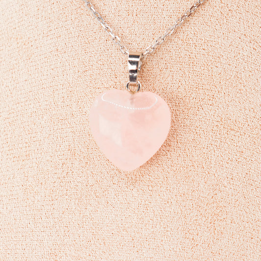 Pendentif | Coeur en Quartz Rose