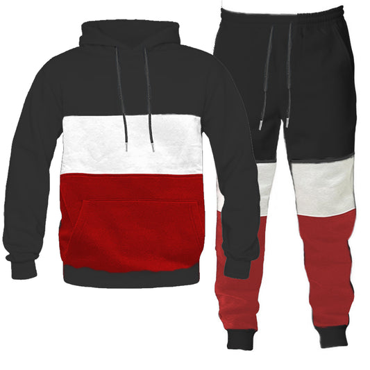 Color Block Hoodie and Jogger Sweat Pant SET