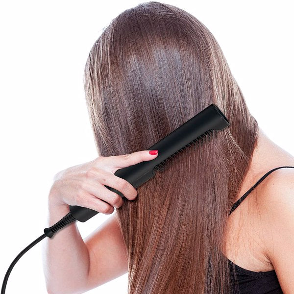 Hair Straightener Brush Ionic Ceramic Iron Straightening Hot Comb