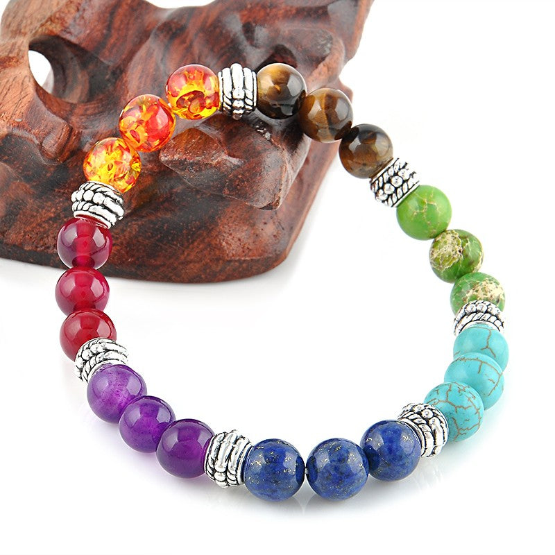 7 Chakra Colors Mixed Healing crystals bracelet