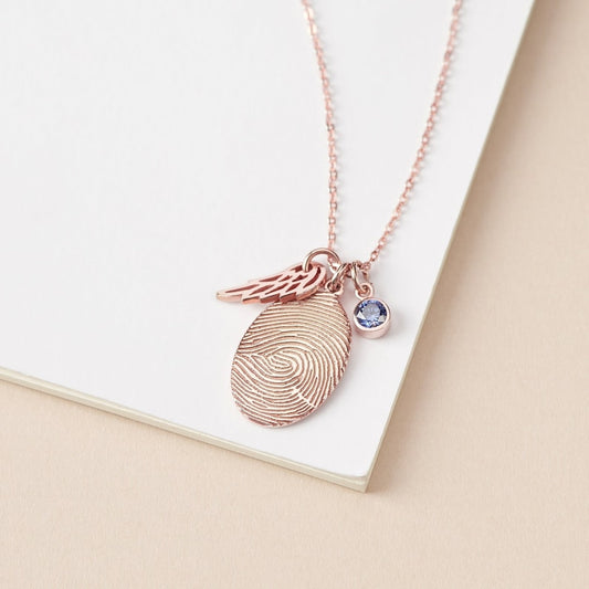 Fingerprint Necklace, Fingerprint Jewelry With Birthstone