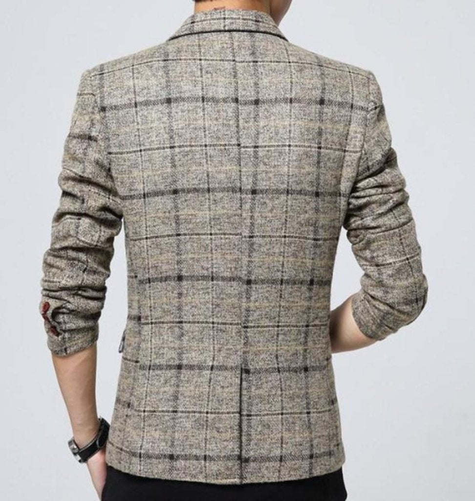 Mens Mix Plaid Blazer