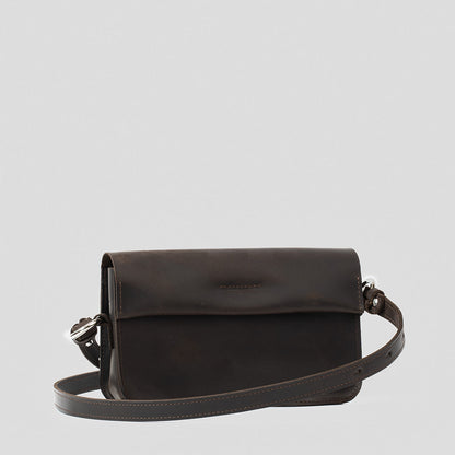 Classy Leather Shoulder Bag (Dark Brown)