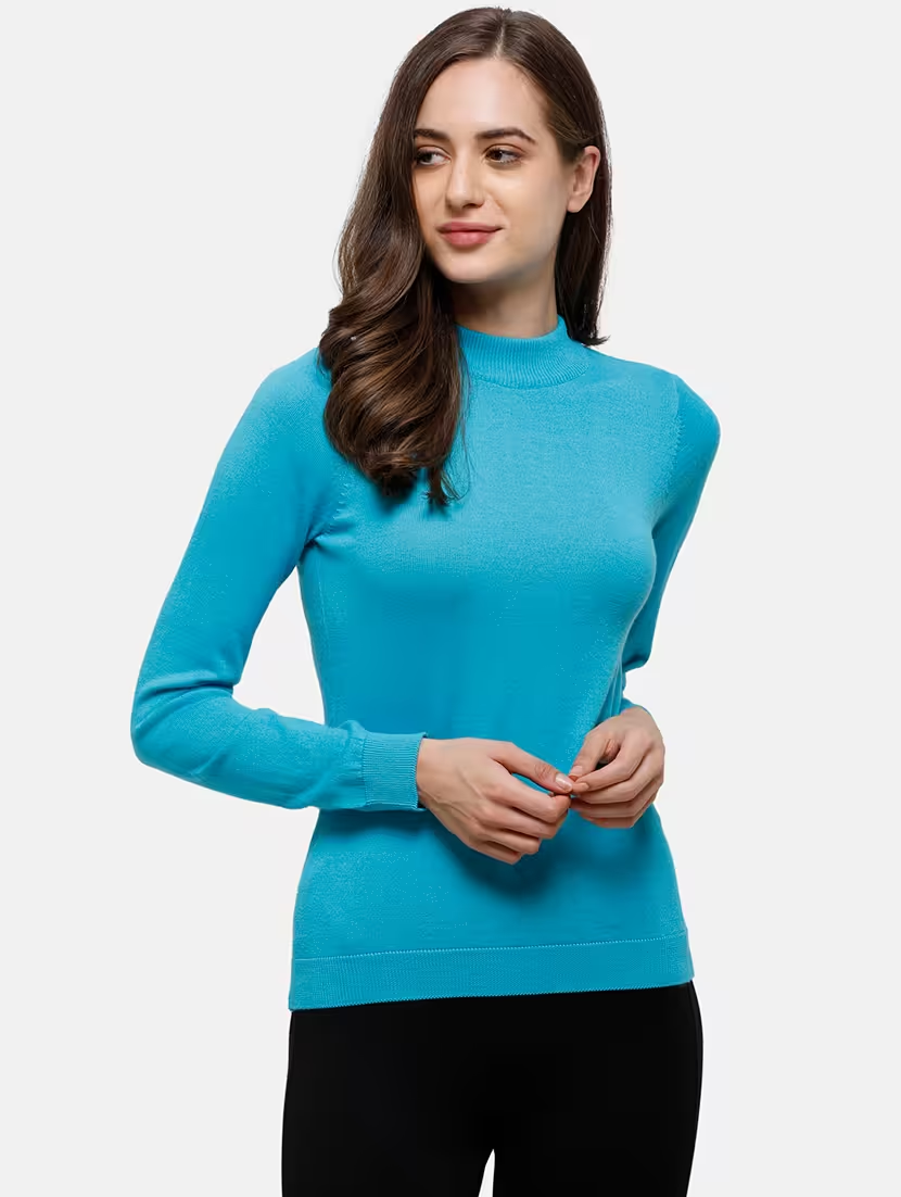 Women's Woollen High Neck Full Sleeves Pullover Sweaters for Winters