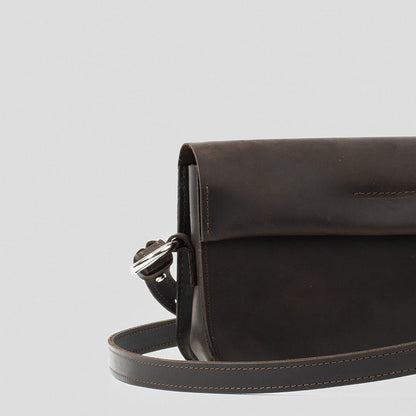 Classy Leather Shoulder Bag (Dark Brown)