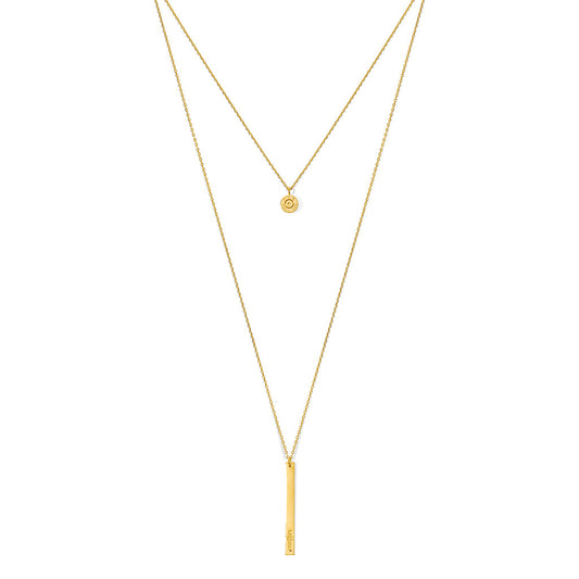 Layered Bar Bullet Necklace