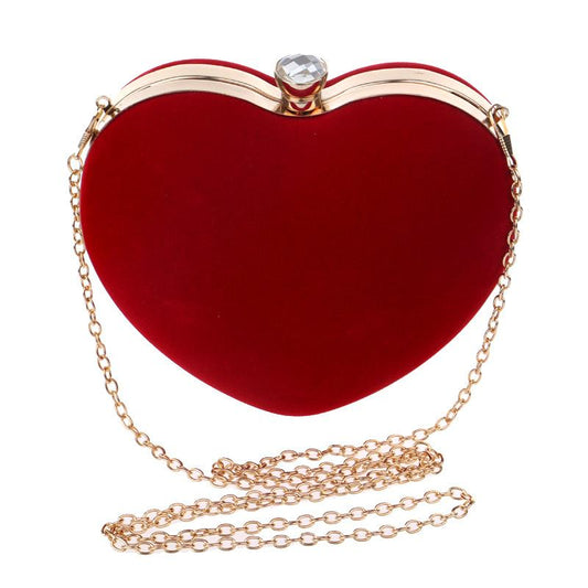 Luxurys Designer Bags Trendy Handbag 2021 Velvet Purse Heart Shape