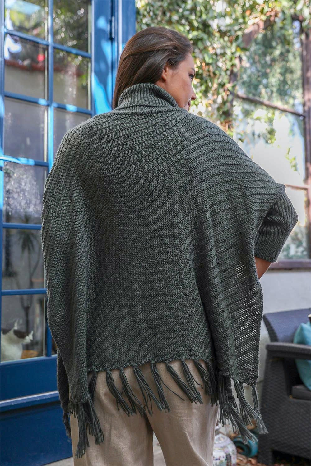 Sweater Weather Roll-Neck Poncho